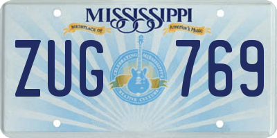 MS license plate ZUG769