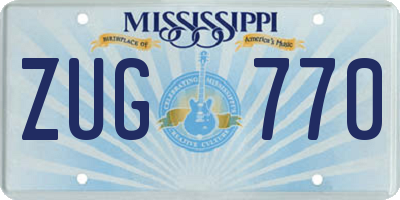 MS license plate ZUG770