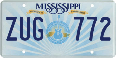 MS license plate ZUG772