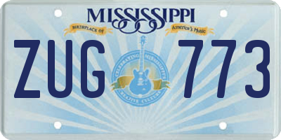 MS license plate ZUG773