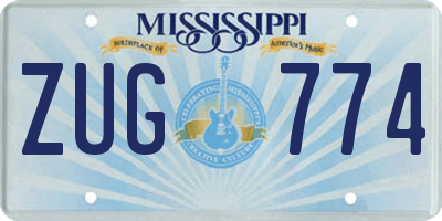 MS license plate ZUG774