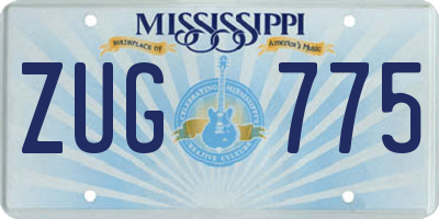 MS license plate ZUG775