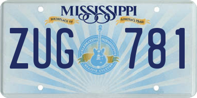 MS license plate ZUG781