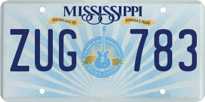 MS license plate ZUG783
