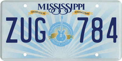 MS license plate ZUG784