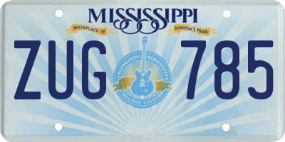 MS license plate ZUG785