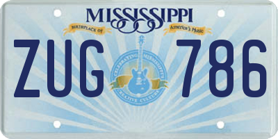 MS license plate ZUG786