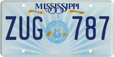 MS license plate ZUG787