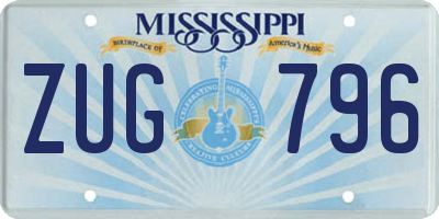 MS license plate ZUG796