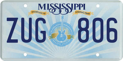 MS license plate ZUG806