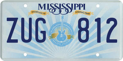 MS license plate ZUG812