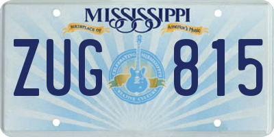 MS license plate ZUG815