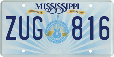 MS license plate ZUG816