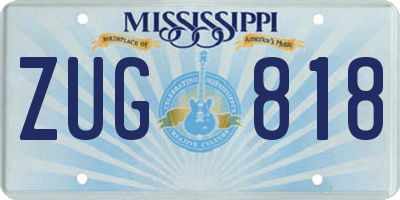 MS license plate ZUG818