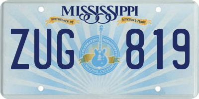 MS license plate ZUG819