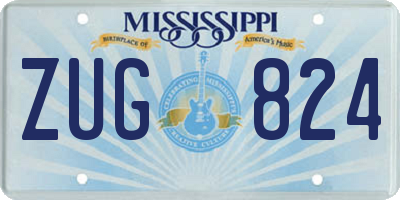 MS license plate ZUG824