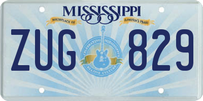 MS license plate ZUG829