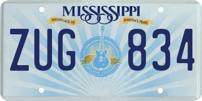 MS license plate ZUG834