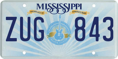 MS license plate ZUG843