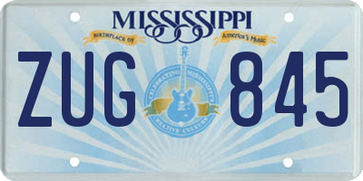 MS license plate ZUG845