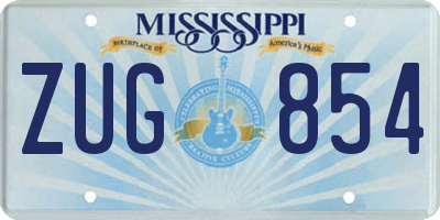 MS license plate ZUG854