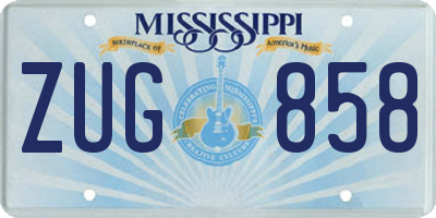 MS license plate ZUG858