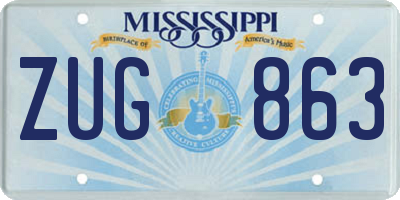 MS license plate ZUG863