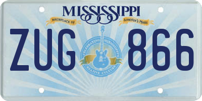 MS license plate ZUG866