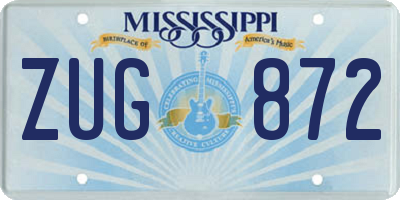 MS license plate ZUG872