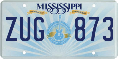 MS license plate ZUG873