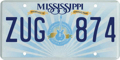 MS license plate ZUG874