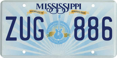 MS license plate ZUG886