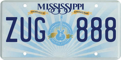 MS license plate ZUG888