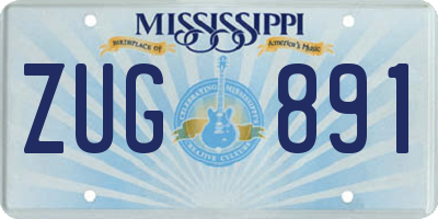 MS license plate ZUG891