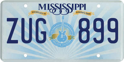 MS license plate ZUG899