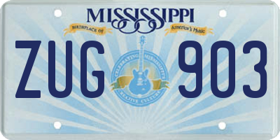 MS license plate ZUG903