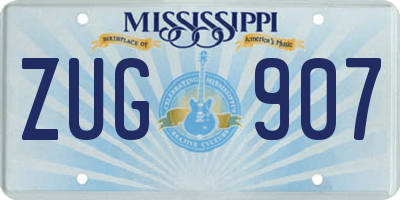 MS license plate ZUG907