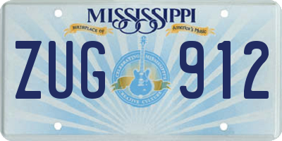 MS license plate ZUG912