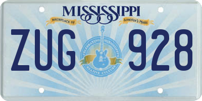 MS license plate ZUG928