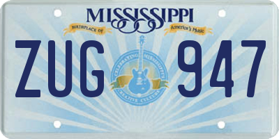 MS license plate ZUG947