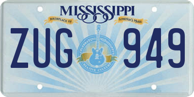 MS license plate ZUG949