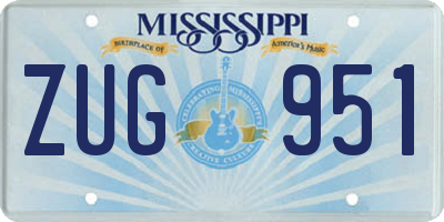 MS license plate ZUG951