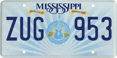 MS license plate ZUG953