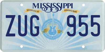 MS license plate ZUG955