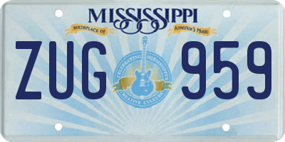 MS license plate ZUG959