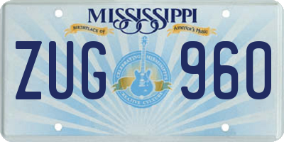 MS license plate ZUG960