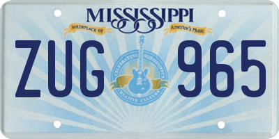 MS license plate ZUG965