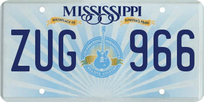 MS license plate ZUG966