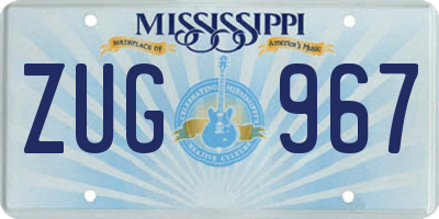 MS license plate ZUG967