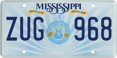 MS license plate ZUG968